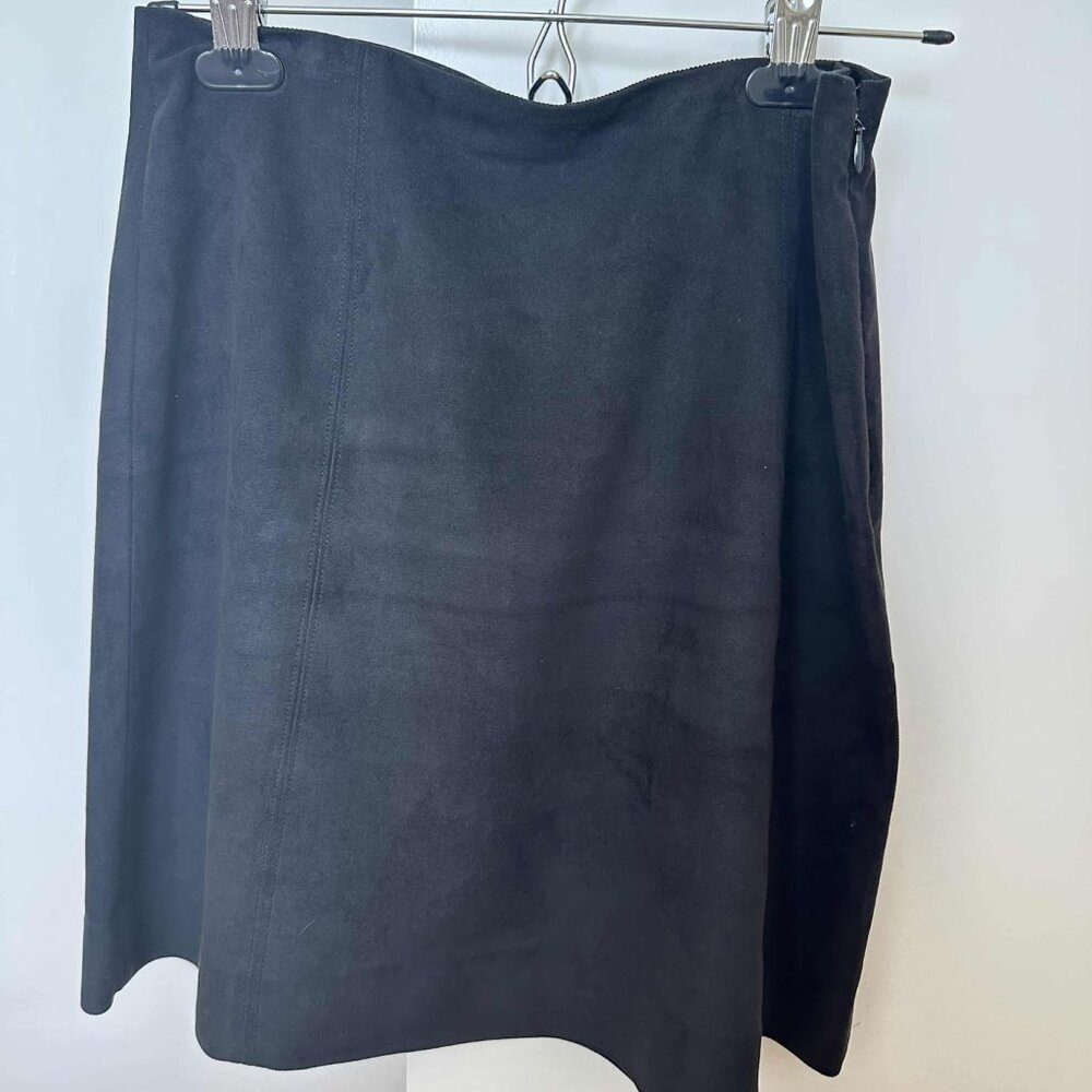 Aritzia Black Suede Skirt